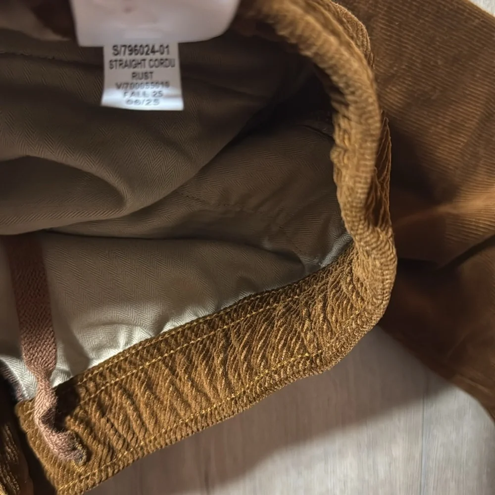 NWT! Banana Republic Rust Brown Straight Stretch-Corduroy Pull-On Pant - Medium🩷